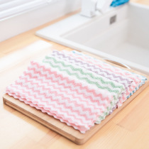 Kitchen absorbent towel Coral velvet rag Dish towel Non-stick mimeograph dish cloth Double-sided thickened dish cloth