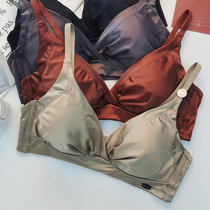 Underwear womens summer thin breasts gather no steel ring no sponge cup flat chest sexy back French bra set