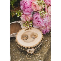Amazon explosive custom country log ring box solid wood earring ring ring ring jewelry box wedding ring ring back