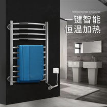 Toilet non-punching electric towel rack stainless steel bathroom heating towel drying rack household smart