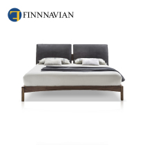 FINNNAVIAN modern minimalist solid wood bed SLEEPY large apartment high end black walnut master double bed