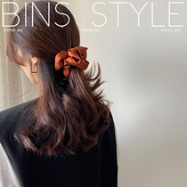 High-grade sense of the head rope simple autumn and winter color~Korea Dongdaemun hair circle ins net red simple wild style ponytail head