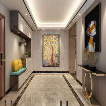 New Chinese style porch decorative painting living room bedroom fortune tree hanging painting features handmade embroidery plant painting study mural