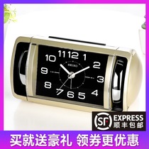 Seiko alarm clock bedside super loud mute alarm clock multi-function student luminous lazy sleepy clock QHK052