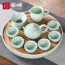 Haufeng ceramic tea set suit Home Gongfu tea pot Japanese style dry tea tea tray Tea Cup Tea Sea Lid Bowl Tea