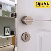 Yibaili American modern door lock indoor room door lock bedroom silent magnetic simple bronze split door lock