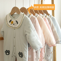 Baby autumn and winter jumpsuit jacket cotton outside wear out thick cotton male and female newborn baby warm cotton padded jacket cotton coat
