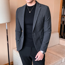 Clear cabin Subsuit mens body Han prints Casual Handsome air Inn Wind trendy suit Fashion Suit Jacket with a suit jacket