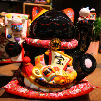 Forties Cat Tricks Cat Swing Piece Opening Ceramic Gift Creative Ornament Black Japan Style Shop Decoration Home Opening