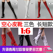 1 6 female soldiers long cylinder boot leather boot (hollow without foot) suitable for PH Lan Baume gum female body spot