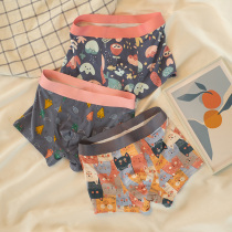 Mens underwear modal personalized print boxer trendy sports youth boxer breathable mens shorts thin