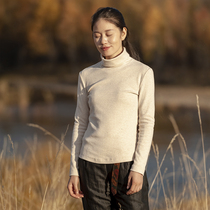 Stranger flowers bloom original design Thank You (drunk weather) cotton grinding high collar slim long sleeve autumn and winter base shirt