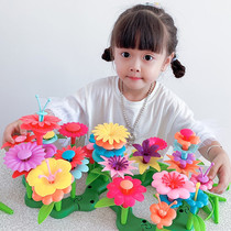 Creative American DIY art flower arrangement toy childrens puzzle simulation flower table girl hand decoration
