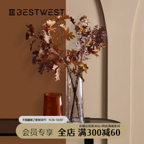 BEST WEST irregular shaped glass vase transparent ornaments modern simple living room hydroponic vase creative
