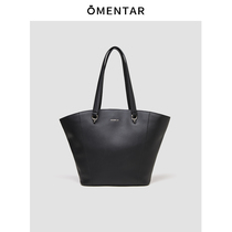 OMENTAR niche design tote bag 2021 Autumn Winter New leather large capacity bag cowhide shoulder bag women