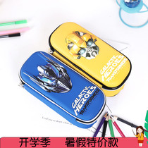 Primary school student stationery box double-layer large-capacity boy waterproof and anti-fall transformers pencil box Childrens pencil bag clearance
