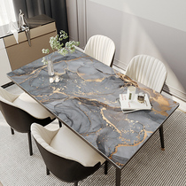 Table Cloth Imitation Marble Textured Minimalist Light Lavish Waterproof Anti-Oil Table Mat Anti-Burn Leather Tea Table Cushion