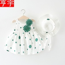 ~ One year old female baby dress summer 0-1 girl princess skirt 1-2 infant childrens clothing 1 and a half