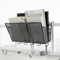 White dormitory upper and lower bunk artifact bedside hanging basket bedside storage basket iron shelf College student dormitory men and women