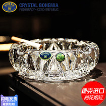 Czech Republic imports BOHEMIA crystal glass European-style office Carved Round Smoke Vat Decorated Ashtrays