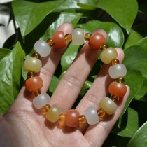 8# Natural Xinjiang Gobi Jade Bracelet Mens and womens abacus beads old hand