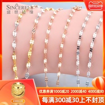 Shengshi Qiyuan 18K gold necklace four leaf clover rose gold choker gold chain gold platinum color gold necklace gift