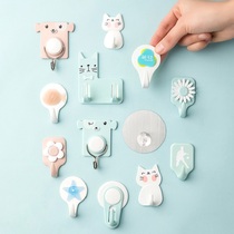 Camellia hook strong load-bearing Bathroom Kitchen adhesive hook plastic creative wall hanging door rear nail-free hook