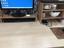 Overall display heightening rack computer bay display holder desk face shelve keyboard containing storage