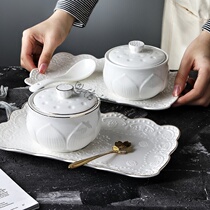 Birds nest stew pot Bowl soup pot Commercial ceramic steaming soup pot Soup pot Small stew pot Restaurant with lid water-proof stew pot Stew pot