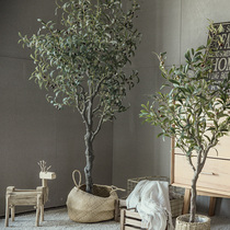 Simulation plant decoration olive tree fake tree potted ins retro indoor large living room bonsai green plant