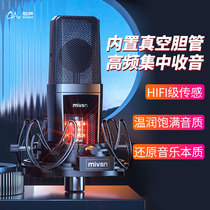 Meizuo MT850 Tube Microphone Live Streaming Device Complete Computer Desktop Universal Capacitor Large Screen Memory Microphone Sound Shake Anchor Professional Recording K-song Device for Sound Card Singing Mobile Phone