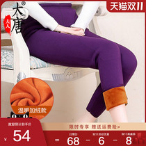 middle aged and elderly women's warm pants fleece pants mother's leggings thickened elderly underwear cotton pants grandma winter loose