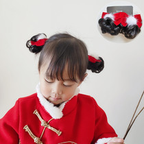 Baby wig cute festive bow fashion princess baby performance photo head accessories New Year
