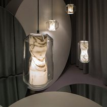 Nordic simple living room lamp restaurant bar bedside lamp designer model room modern creative real marble chandelier