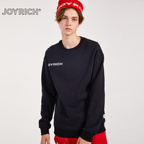 JOYRICH official Tide brand winter solid color offset printing inside couple round neck sleeve loose sweater