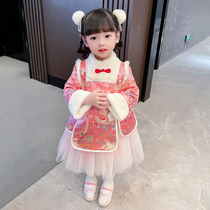 Chinese style Chinese girls' clothes Chinese style dress children's tang clothing winter new year clothes baby dress skirt