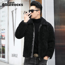 Haining Large Grain Cut Men Fur Male Short-Clothed Fur Clothes Jacket Casual Winter Costume
