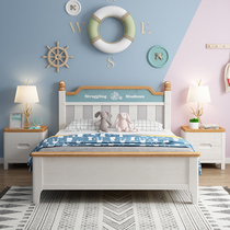 Full solid wood Childrens bed Boy single beds 1 5 m High box bed Bed Teenagers 1 2m Childrens room furniture portfolio