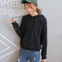 Hooded Sweater Women 2021 New Joker Long Sleeve Korean Loose Solid Color Autumn Winter ins Super Fire Top Casual Tide