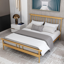 Nordic ins Net red bed simple modern 1 8 m double bed 1 5 Golden single bed bedroom Princess iron bed