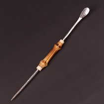 Leisure Yunya toys new handmade old bamboo root hammer mesh pattern integrated tea dial tea needle tea pick tea pass tea accessories Tea ceremony