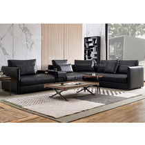 Bryce Italian minimalist leather sofa black living room modern simple leather sofa large apartment light luxury brand