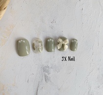 Small Red Book Meryl Sheet Finished Hand Phototherapy Wear Chia Fake Nails Stickup Butterfly Knot Green Heart Pearl Girl Cute