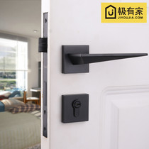 Yibai gold luxury door lock indoor bedroom magnetic suction silent split door lock door home black door handle