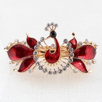 Hairpin insert drill hole nestle with gold plated gold alloy head hair clip water drill drop oil head decorated with Korean version card issued pop head flower