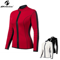 Divecica new products Custom-made red wetsuit wetsuit 3mm girls long-sleeved neoprene top