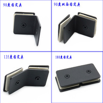 Shower room black sand color stainless steel glass square fixing clip 90 degrees 180 degrees 135 degrees bathroom door opening accessories