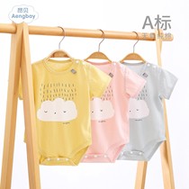 Angbebag fart clothes baby breathable cotton with cotton baby Summer clothing Male baby net red triangle Harvest baby girl short sleeve cute