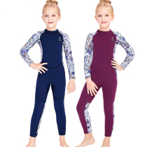 Children wetsuit girls warm cold swimsuit long sleeve sunscreen swimming snorkeling training wetsuit