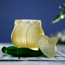 Yuantong Buddhas glass glass for the water cup the nine-product Lotus the front Cup the Guanyin water water cup the Buddha Hall the decoration